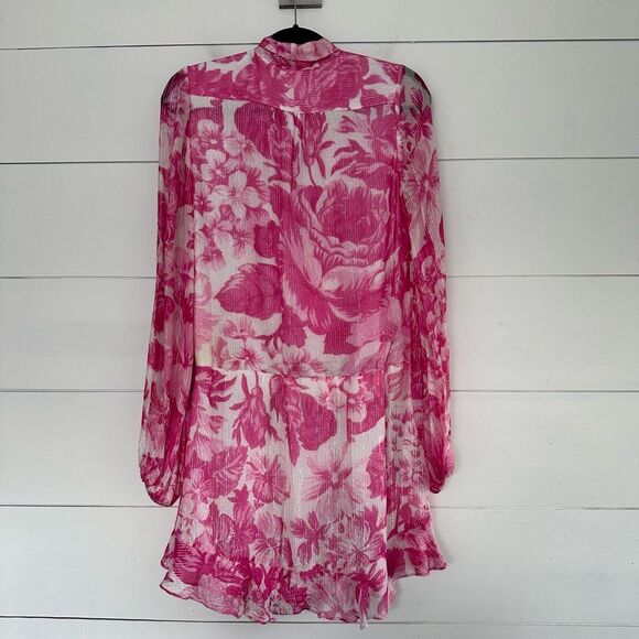 Rococo Sand Women’s Small Pink Cherise Mini Dress Romantic Tropical Floral - Picture 4 of 5